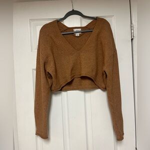 Urban Outfitters BDG Cropped Oversized Brown Sweater Size XS